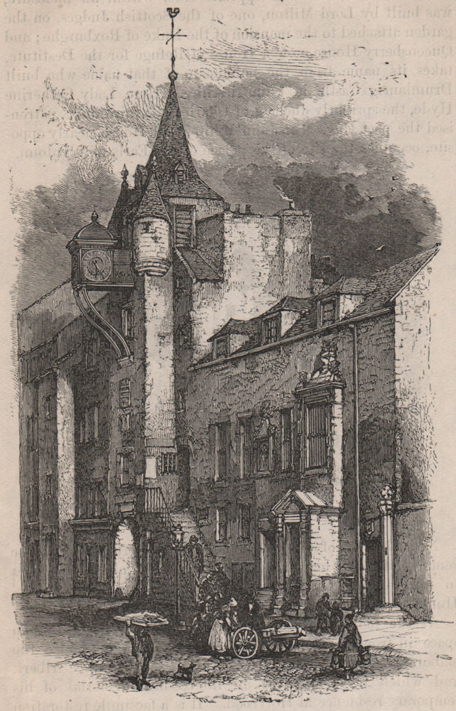 Canongate tolbooth, Edinburgh (A.D. 1591). Scotland 1886 old antique print